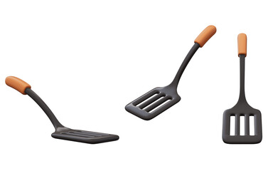 Cartoon style kitchen cookwares, 3d rendering.