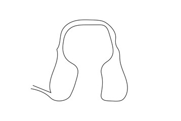 One line drawing Headphones, minimalism .Isolated on white background vector illustration