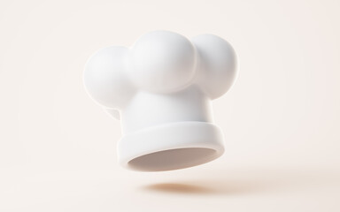 Cartoon style chef hat, 3d rendering.