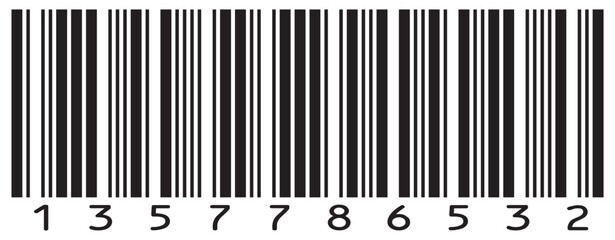  Barcode icon. Barcode icon vector with numbers. Simple fake bar code. Vector illustration  isolated on white background.EPS 10