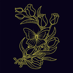 Hand-drawn floral illustration