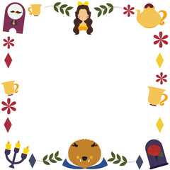 Cute princess fairy tale frame