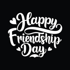 Happy friendship day text calligraphy hand lettering vector illustration best friendship together love greeting design concept forever relationship community group teamwork partner concept.....