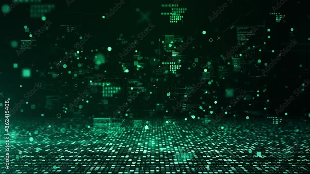 Poster digital cyberspace technology abstract background, technology digital data network connection backgr