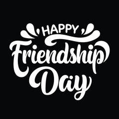 Happy friendship day text calligraphy hand lettering vector illustration best friendship together love greeting design concept forever relationship community group teamwork partner concept.....
