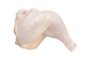 Raw Chicken Leg Quarter with Back Bone Isolated on Transparent Background