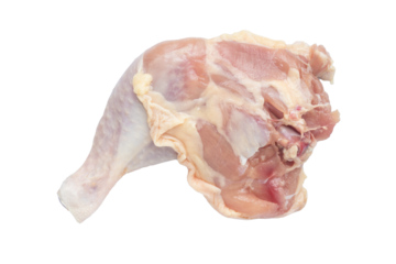 Raw Chicken Leg Quarter with Back Bone Isolated on Transparent Background