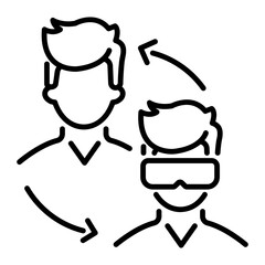 A handy line style icon of metaverse avatar 
