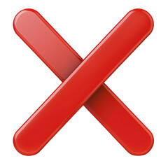 Red Cross mark icon. X mark.