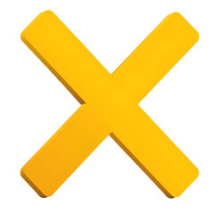 Obraz premium Yellow Cross mark icon. X mark.