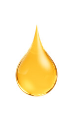 Golden liquid water drop, 3d rendering.