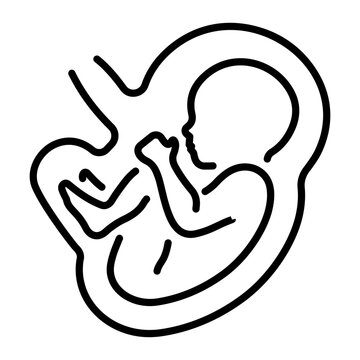 recommend clip art: Baby in womb showing hiv pregnancy, outline icon   