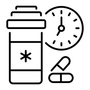 A line style icon of medication adherence 