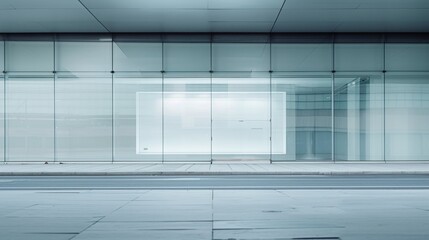 In a minimalist setting, a holographic business closure notice due to bankruptcy floats in front of a vacant commercial property. The image reflects the potential future economic impact, providing