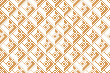 Abstract geometric pattern. A seamless vector background. White and golden ornament. Graphic modern pattern. Simple lattice graphic design