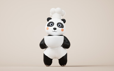 Panda chef with cartoon style, 3d rendering. © Vink Fan