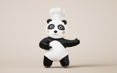 Panda chef with cartoon style, 3d rendering. © Vink Fan