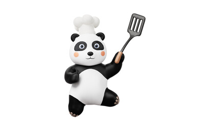 Panda chef with cartoon style, 3d rendering. © Vink Fan