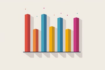 Obraz premium Colorful graphic chart with primary colored bars illustrating data analysis