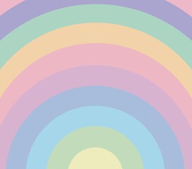 Obraz premium Pastel rainbow half circle without gradient