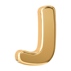 Gold 3D Font Letter J uppercase