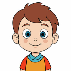 Obraz premium Vector cartoon little boy