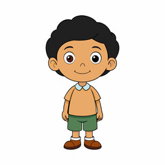 Obraz premium Vector cartoon little boy