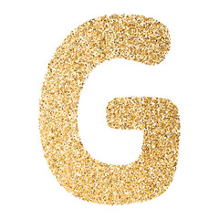 Gold Glitter Font Letter G uppercase