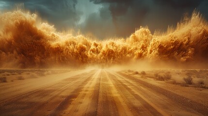 Thrilling Dust and Sand Clouds: Capturing the Intensity of a Desert Storm