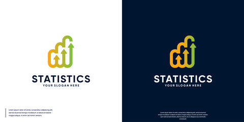 growth chart logo, financial information symbol, logo design illustration.