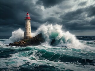 Obraz premium lighthouse in the sea