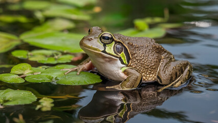frog in the pond