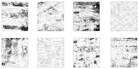 Collection of grunge textures. et of distressed black grain texture. Distress Overlay Textures. Vector illustration