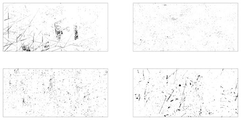 Collection of grunge textures. et of distressed black grain texture. Distress Overlay Textures. Vector illustration