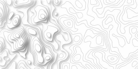 Vector geography landscape Topo contour map on white background, Topographic contour lines. Seamless pattern with lines Topographic map. Geographic mountain relief diagram line wave carve pattern.