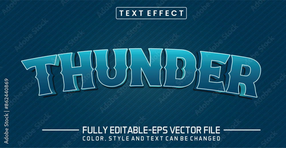 Poster thunder font text effect editable