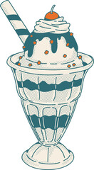 Ice Cream Sundae Illustration