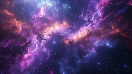 Fototapeta premium Space backgound with light stars around galaxy and cosmos