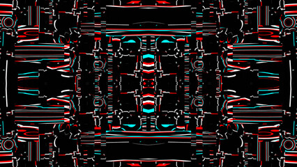 VJ 万華鏡 ノイズ サイケデリック アブストラクト 赤 水色 [別Verあり]