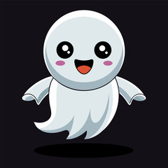 Obraz premium Vector cute ghost vector character illustration