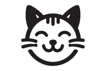 Cat Face Icon Vector Silhouette Design