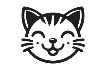 Cat Face Icon Vector Silhouette Design