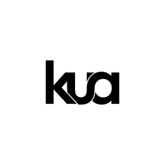 kua lettering initial monogram logo design