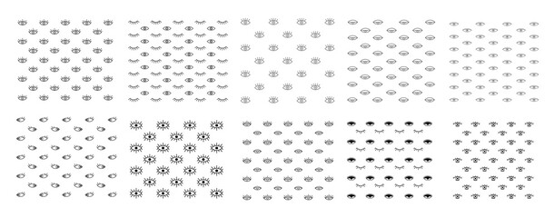 Eye Seamless Pattern Set