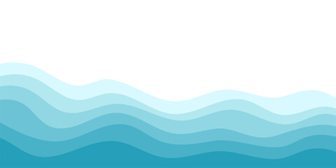 Background vector illustration of blue ocean wave layers