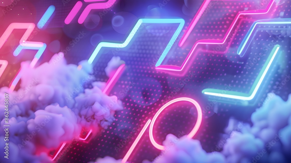 Poster led lght pattern background in retro style.