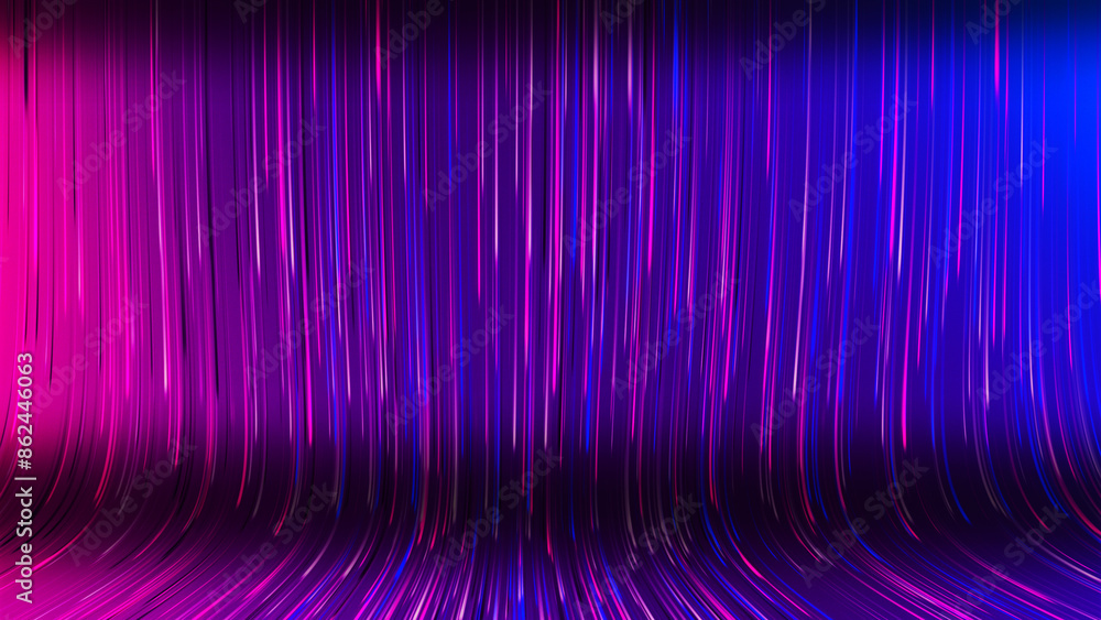 Poster colored particles fall quickly. abstract animation of a colored waterfall. multi-colored curved glow