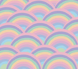 Pastel Tone Rainbow Half Circle