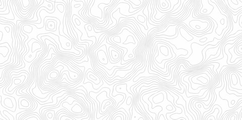 Vector geography landscape Topo contour map on white background, Topographic contour lines. Seamless pattern with lines Topographic map. Geographic mountain relief diagram line wave carve pattern.