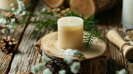 Creating natural homemade deodorant stick with ample blank space for antiperspirant promotion